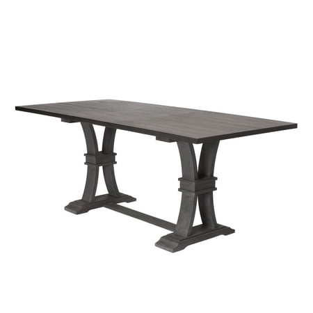 Counter-height Rustic Gray Wood Extendable Dining Table with Removable 18 Leaf