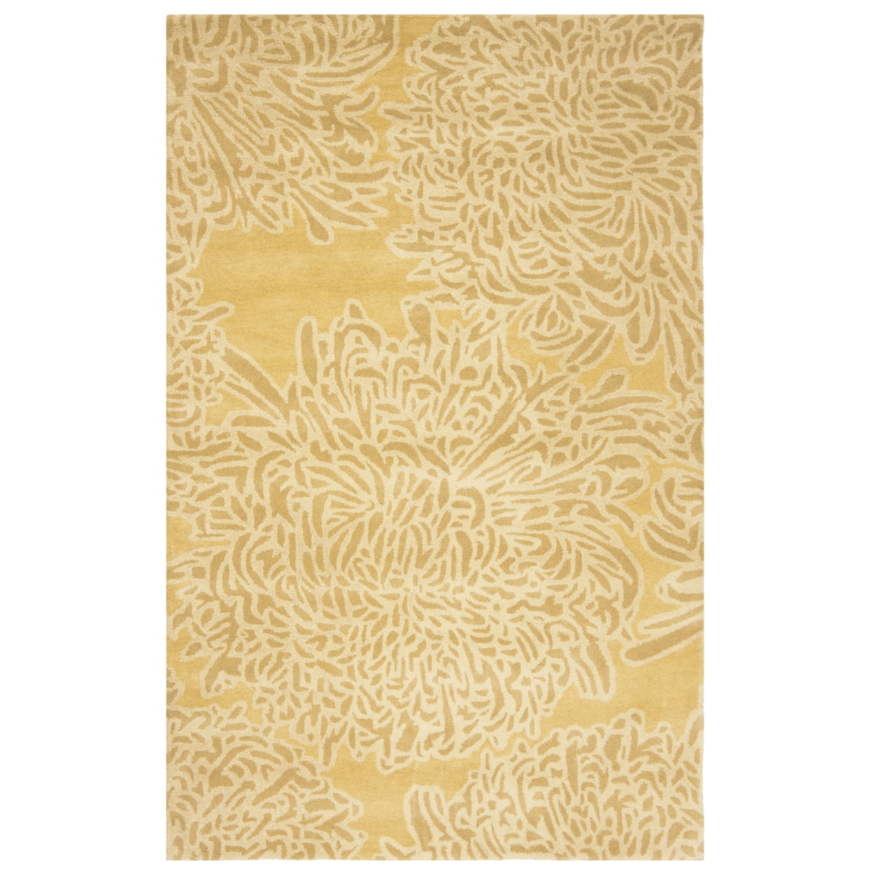 SAFAVIEH Martha Stewart Chrysanthemum Floral Wool Runner Rug, Malted, 2'3" x 8'