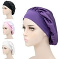thumbnail image 4 of Chapeau de Sommeil Large Bandeau Élastique Satin Bonnet Extensible pour Femme, 4 of 10