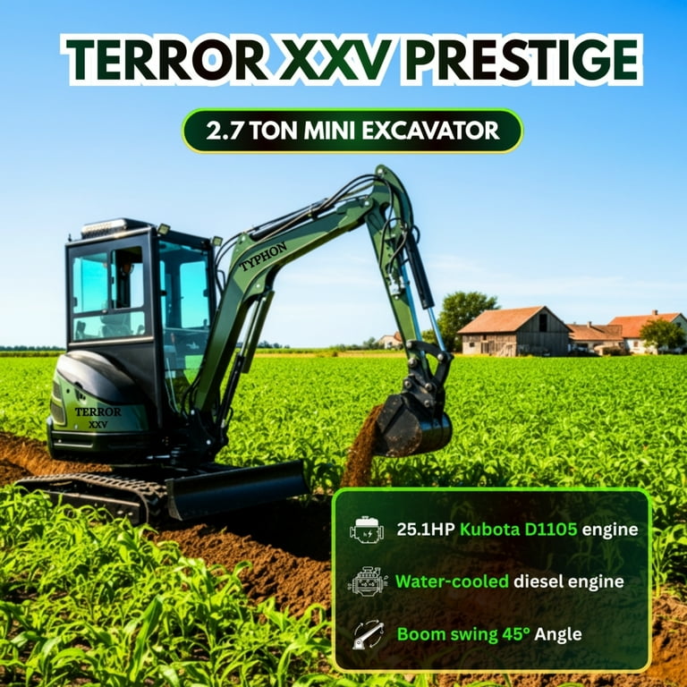 TYPHON TERROR XXV 2.7 Ton Mini Excavator with AC/Heater Cabin