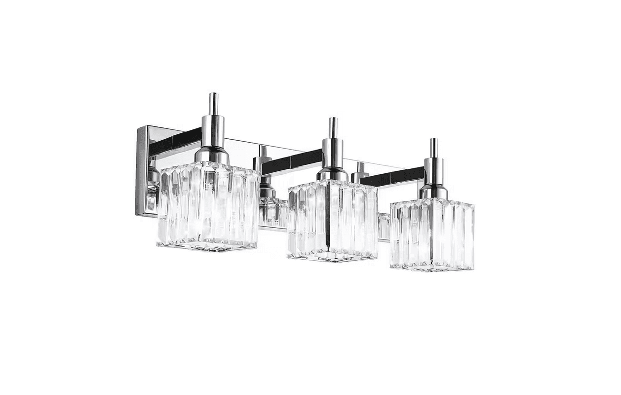 Orillia 19.7 in. 3Light Modern Chrome Bathroom Vanity Light with