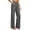 Dark Gray, variant on Women Ribbed Knit High Waist Wide Leg Pants, Elastic Waist Full‑Length Loose Casual Trousers, Soft Textured Solid Color Bottoms With Patch Pockets, Relaxed Fit Loungewear