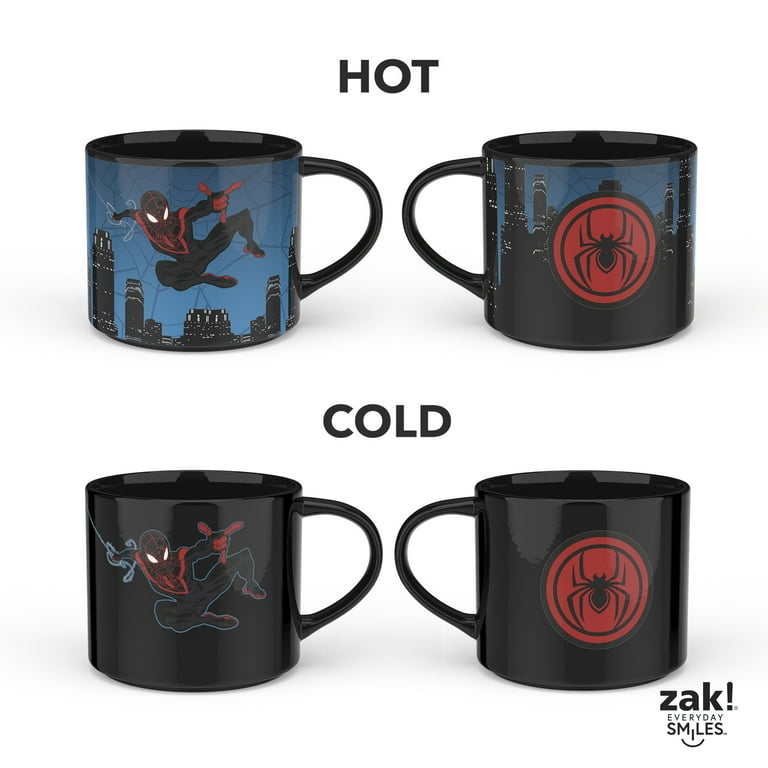 KISSOFLIFE spider アンバサダーコラボ 特典 トレカ ４枚セット Zak Designs Color Change 15oz Modern Mug, Spiderman Miles Morales