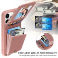 thumbnail image 3 of SaniMore RFID Blocking Wallet Case for iPhone 11 Pro, Crossbody Zipper Purse Case for Women/Girls, Wrist Strap PU Leather Card Holder Kickstand Cover for Apple iPhone 11 Pro, Rosegold, 3 of 9