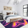 thumbnail image 2 of Abstract Liquid Waves Swirl Area Rugs 5x8ft Rug Retro Purple Orange Ombre Funky Rugs Soft Washable Non Slip Floor Carpet for Living Room Bedroom Office, 2 of 6