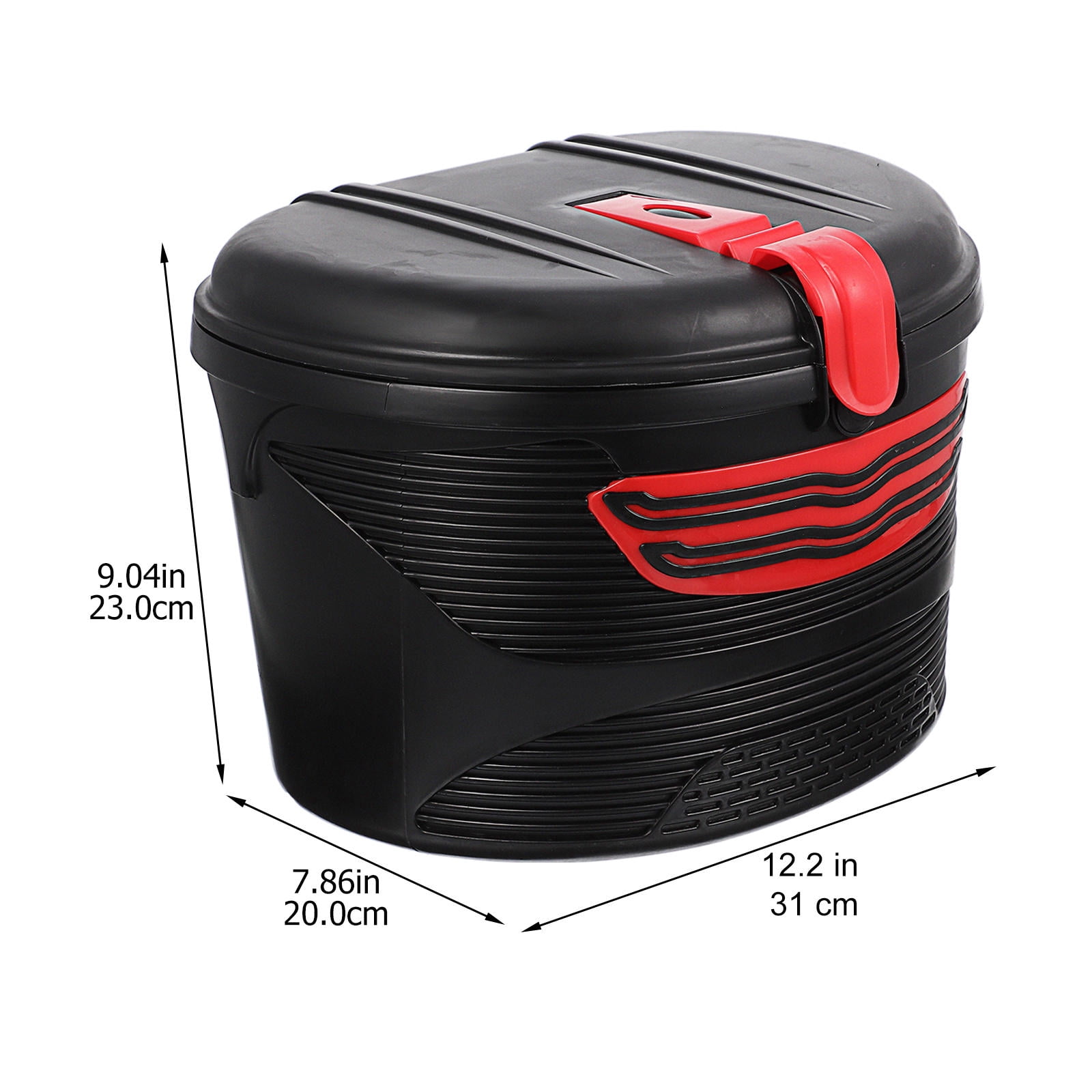 LOLIPPYY Bike Front Frame Storage Basket Red Woven Plastic with Anti-Prying Lock for Bikes