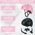 thumbnail image 5 of Rirool Kids Bike Helmet & Protective Gear Set - Ages 3-8 Boys Girls - Skateboard Cycling Scooter Rollerblading - Pink, 5 of 11