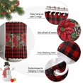 thumbnail image 2 of 60x72 Inch Shower Curtains for Bathroom, Christmas Poinsettia Bath Curtain Decor, Xmas Pinecones Berry Snowflake Red Plaid Waterproof Restroom Curtains Shower Set Accessories with 12 Hooks 60 Inch, 2 of 8