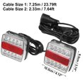 thumbnail image 6 of 2pcs Left 16 Right 10 LED White Trailer Lights with 7 Pin Plug 12V-36V Turn Signal Brake Tail Light Red White Amber, 6 of 6