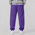 thumbnail image 5 of WULMLEO Men's Baggy Sweatpants with Pockets Drawstring Loose Fit Cuffed Gym Casual Joggers Purple 2XL, 5 of 6