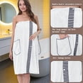thumbnail image 6 of Qonioi Women’s Adjustable Wearable Bath Towel Wrap, Sarong with Pockets for Beach Pool, Quick-Dry Cover-Up for Shower Swim, White, 6 of 6