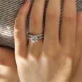 thumbnail image 6 of QIQUWOHUL Rhodium Plated Heart Shaped Engagement Bridal Anniversary Promise Wedding Band Ring Set, 6 of 6