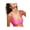 Pink, variant on Womens Juniors Ribbed Square Neck Bikini Swim top