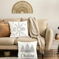 thumbnail image 4 of Christmas Pillow Covers 16x16 inch Set of 4 Silver Glitter Holiday Decorations White Xmas Throw Pillows Cushion Covers for Bed Chair Sofa Couch, 4 of 6