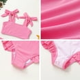 thumbnail image 6 of Tiny Cutey Toddler Girl Swimsuit Set Baby Solid Swimwear Summer Beach Bathing Suit Two Pieces for 5-6T, 6 of 6