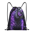 thumbnail image 1 of Gaeub Purple Plant White Tiger Drawstring Backpack Bag Sport Gym Sackpack Heavy Duty String Backpack for Men Women-Medium, 1 of 6