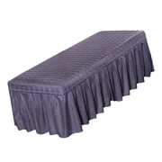 Solid Color Massage Table Skirt Beauty Facial Bed Bedding Linen Valance Sheet Cover with 21inch Drop Bedskirt - Smokey Purple-180x60cm, as described