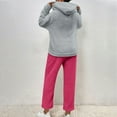 thumbnail image 5 of Oksale 2 PC Women Fluffy Fleece Sweatsuits Set Long Sleeve Hoodies Long Sweatpants Underwear Ultra Soft Comfort Active Loungewear 2025 Gray S, 5 of 7