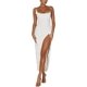 thumbnail image 3 of Maxi vestidos para mujer correa de espagueti sin negro recorte delgado fruncido bodycon vestido largo verano Y2K Streetwear, 3 of 5