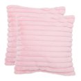 thumbnail image 4 of HONITANO 2Pcs Pink Polyester Plush Cushion Cover for Fuzzy and Soft Couch Pillowcases 11.8X11.8X0.4In, 4 of 8