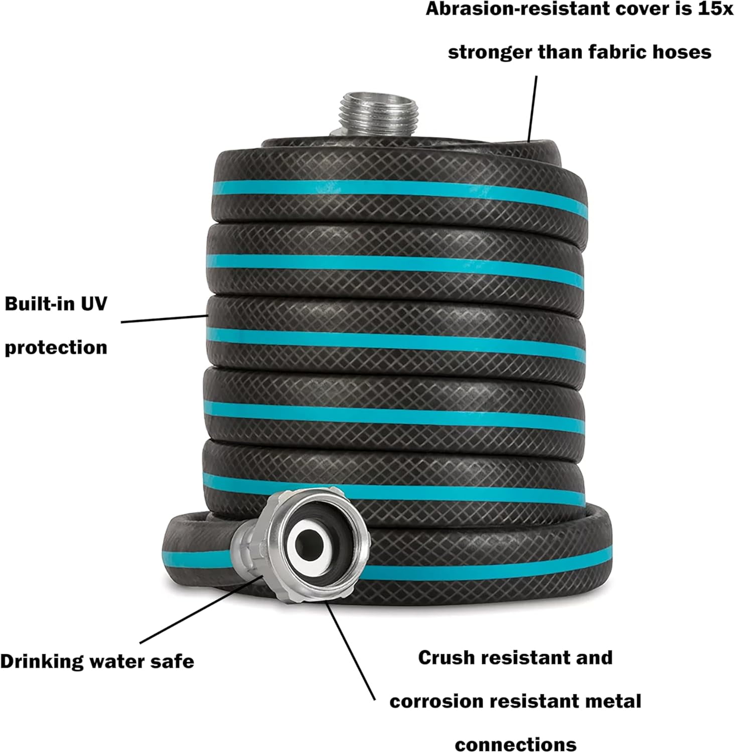 Lightweight Garden Hose, Kink , Drinking Water Safe, 1/2" x 25'