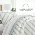 thumbnail image 6 of Noble Linens 3-Piece Light Gray Distressed Stripe Reversible Print Comforter Set,Full/Queen, 6 of 13