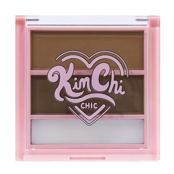 KimChi Chic Kimbrowly Eyebrow Powder Duo with Brow Wax - Natural Looking Brows, 3D Effect, Cruelty Free, Light Medium O 0.27oz