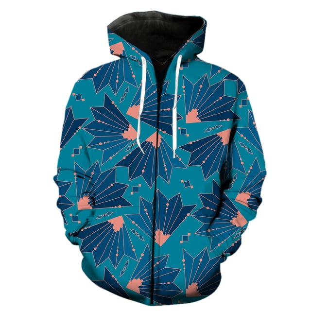 Abstract Pattern Men's Zipper Hoodie Fashion Teens Cool 3D Printed Spring Oversized Casual Tops Long Sleeve With Hood Jackets