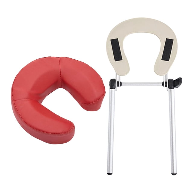 lionlar Table de Massage Berceau pour le Visage avec Oreiller Coussin Support Support SPA Ajustable Rouge Foncé
