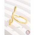 thumbnail image 2 of 1pc Elegant & Creative & Wild & Natural & Unique & Personalized 925 Silver Snake Animal Design Ring With Artificial Zirconia, Adjustable Size, For Wom, 2 of 4