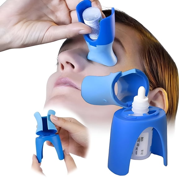 XIRQI Eyedrop Bottle Dispenser Portable Eye Drop Applicator Reusable Eye Drop Aid for Seniors and Elderly Bottle Holder Tool for Elderly Children Suitable with Most Eye Drop