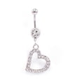 thumbnail image 3 of Heart Design 14G 316L Surgical Steel Dangle Belly Button Rings with CZ Stones, 3 of 3