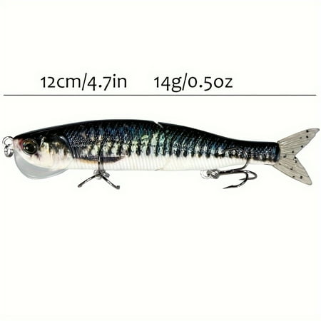 1pc 12cm/14g Topwater Artificial Bionic Wobbler Fishing Lure 4.72in/0.49oz Slow Sinking Simulation Multi Jointed Hard Bait Fishing Accessories For Freshwater & Saltwater