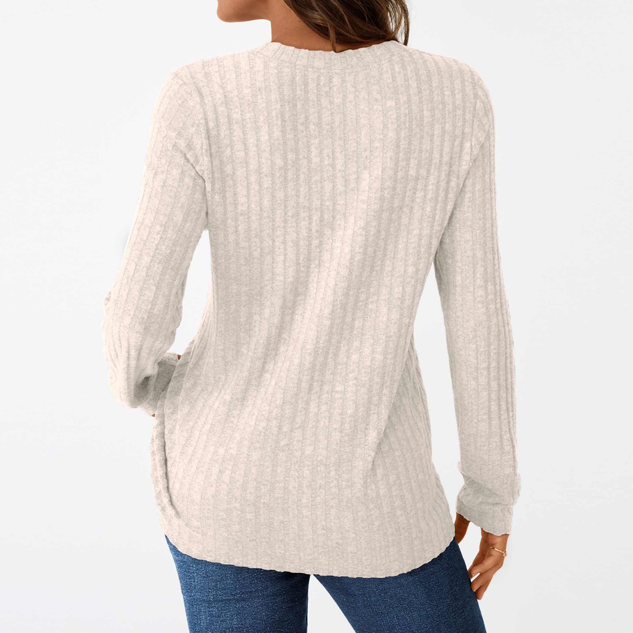 SUNBS Women's Long Sleeve V-Neck Tunic Top, Yellow photo 5