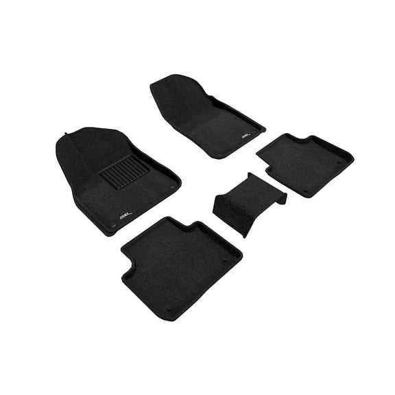 3D MAXpider 2019-2024 Fits Porsche Cayenne 2021-2024 Cayenne GTS Elegant Woven Nylon Black 1st 2nd Row Floor Mat L1PO01904709