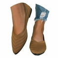 thumbnail image 3 of Xiaoxatg Women's Casual Shoes - Pointed Shallow Mouth Breathable Flat Shoes for Women Large Size Knitted Fashionable Solid Color Footwear 8 Brown, 3 of 9