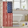thumbnail image 3 of Baseball Flag Shower Curtain Patriotic Sports Game Fabric for Kids, Boys, Youth Cool Player Silhouette Waterproof Bathroom Curtains Celebrate America’s Favorite Pastime in Style (72"x72), 3 of 4