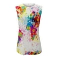 thumbnail image 4 of Tie Dye World Map Tank Tops for Women Funny Graphic Vest Casual Summer Sleeveless Tee Shirts Loose Holiday Blouses, 4 of 5
