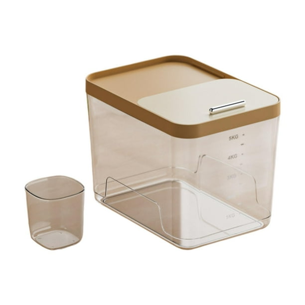 Recipiente de comida de cubo de arroz recipiente de comida seca práctica con recipiente de grano de tapa contenedor de arroz para frijoles de harina S