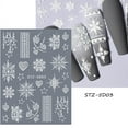 thumbnail image 7 of Snowflake Nail Art Sticker Decals 5D Embossed Christmas French White Snowflake Self-adhesive Nail Art Decoration Accessories Snowflakes Lace Lattice Elk Classic Winter Design, 4 Sheets, 7 of 7