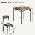thumbnail image 6 of Soonbuy 3 Piece Apartment Small Spaces Iron Upholstered Dining Table with Chair Rustic Brown, 6 of 6
