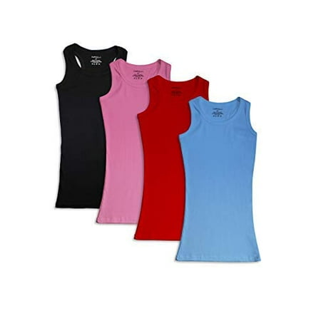 Emprella Tank Tops for Women 4-Pack Ribbed Racerback Tanks (Small, Assortment 2)