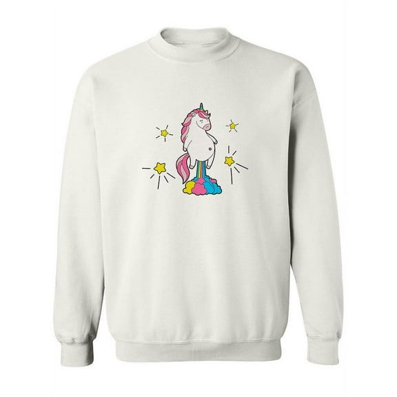 Unicorn Farting Rainbow Sweatshirt Women -SPIdeals Designs, Female x-Large
