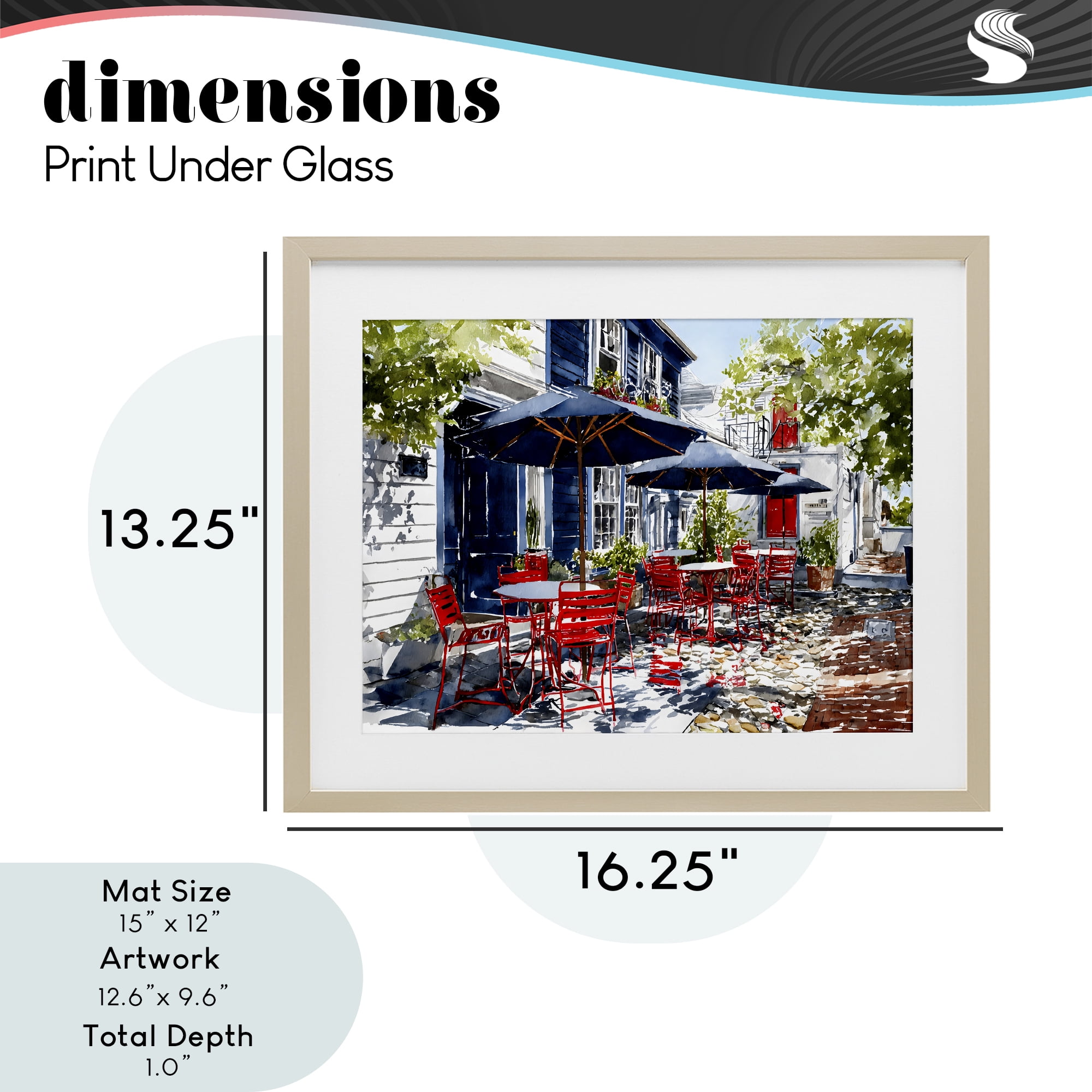 Stupell Industries Cafe Classic Red Chairs Birch Framed Print Under Glass, design by Franklyn Gregory