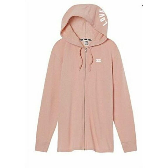 Victoria's Secret Pink Size XS Side Slit Full Zip Hoodie Soft Fleece Color Ballet Pink NWT