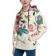 thumbnail image 2 of Kll Unisex Kids Boys Girls Hooded Pocket Pullover Hoodies-Bird Butterfly Rose, 2 of 9