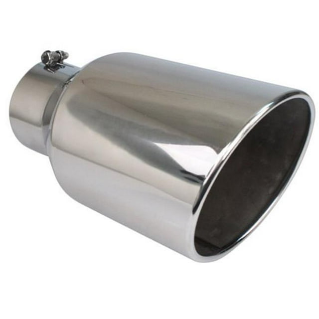7 in. Oblique Diesel Série Rond Roulé Angle Coupe Boulon-sur la Pointe d'Échappement & 44; Poli - Acier Inoxydable