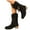 Black, variant on Pointed Toe Suede Cowboy Boots for Women Comfortable Slip On Tassel Boho Mid Calf Western Cowgirl Booties