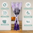 thumbnail image 2 of Highland Cattle Blackout Curtain 3D Funny Cow Bull Door Drape Purple Floral Flowers Door Curtain For Doorway Privacy Cute Farmhouse Animal Closet Curtain,42"W X 80"L, 2 of 4