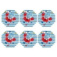 thumbnail image 2 of Disketp Red Funny Crab On Blue Stripe Funny Coasters,6 Pcs Leather Coasters With Holder, Perfect Housewarming Hostess Gifts,Protect Furniture From Water Marks Scratch And Damage, 2 of 9